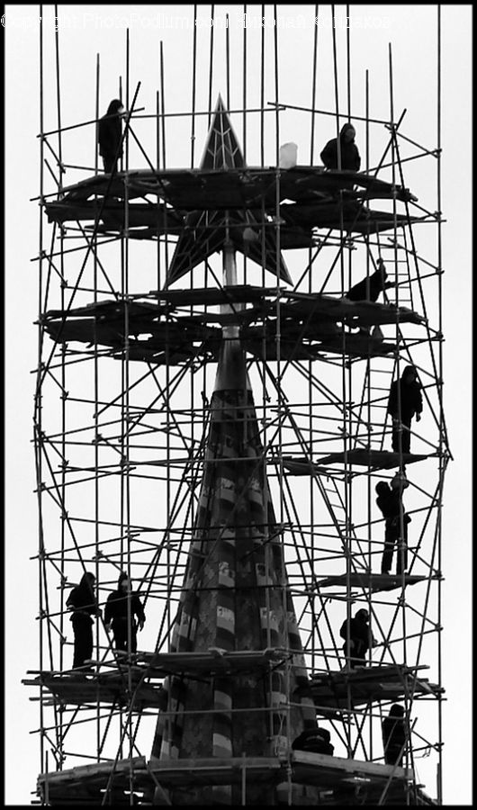 People, Person, Human, Construction, Scaffolding, Airfield, Airplane